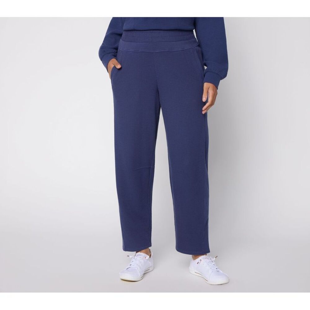 Anybody Women's Pants Sz S Washed Waffle Modified Barrel Pant Blue